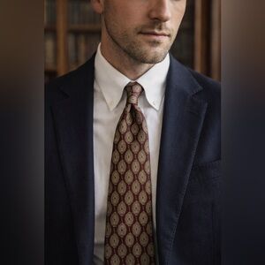 Vintage Bert Pulitzer Burgundy Medallion Tie Ivy League Collector’s Edition